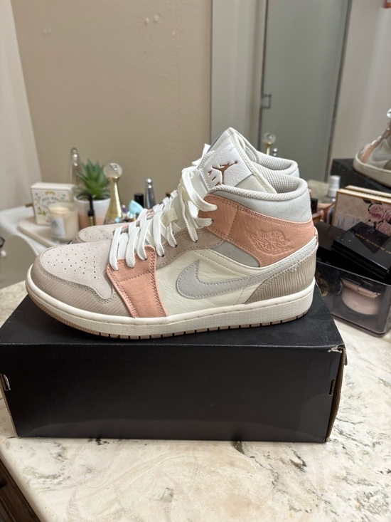 Jordan Mid-Top Women’s Sneakers in Cream & Blush - Picture 6 of 7